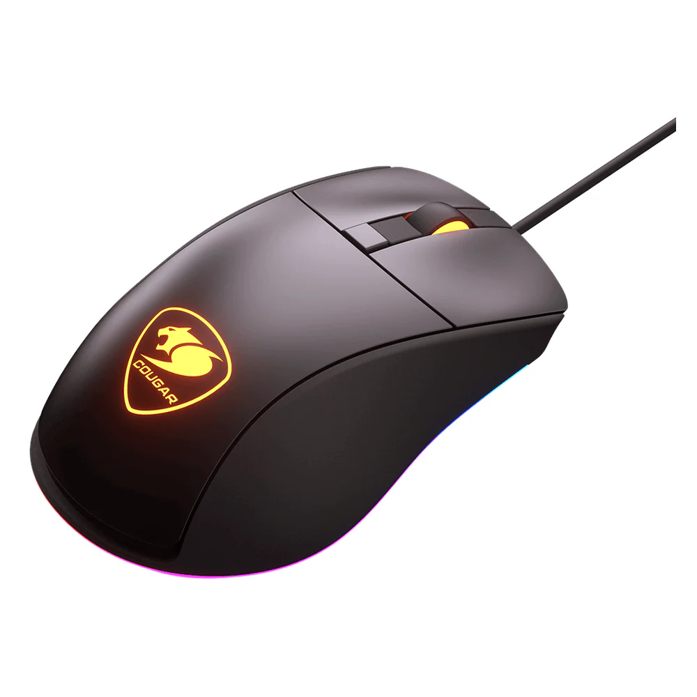Cougar Surpassion ST Optical Wired R GB Gaming Mouse, 3200 DPI PixArt PMW3325 Optical Gaming sensor, 1000 Hz Polling Rate, Mechanical Gaming Switch, 6 x Buttons, Ergonomic, Right-Handed Design, Black, 1 Year Warranty | CGR-SURPASSION-ST