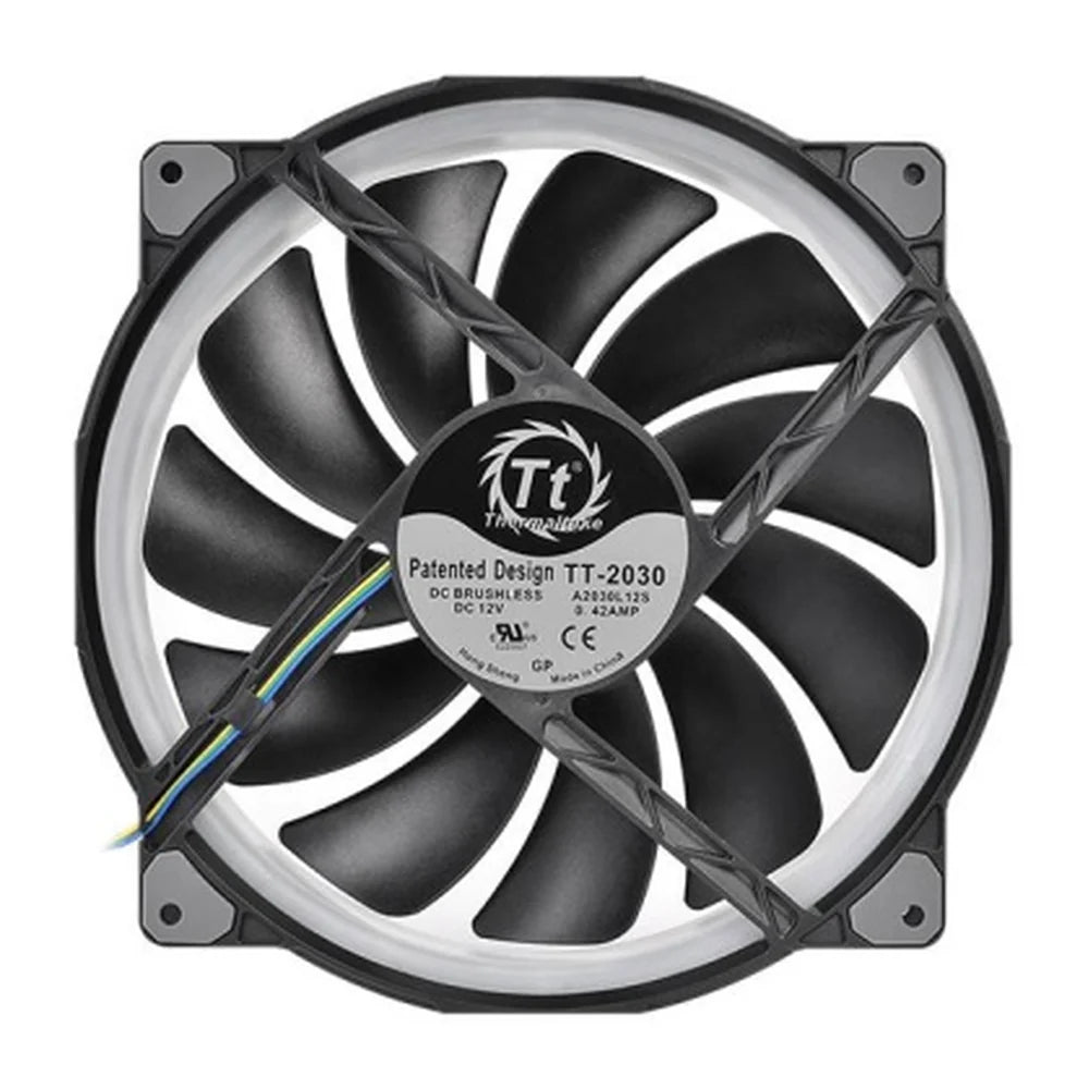 Thermaltake Riing Plus 20 RGB TT Premium Edition 200mm Case Fan, Hydraulic Bearing, 500-1000 RPM, ARGB Controller Included, Black, 1 Year Warranty | CL-F069-PL20SW-A