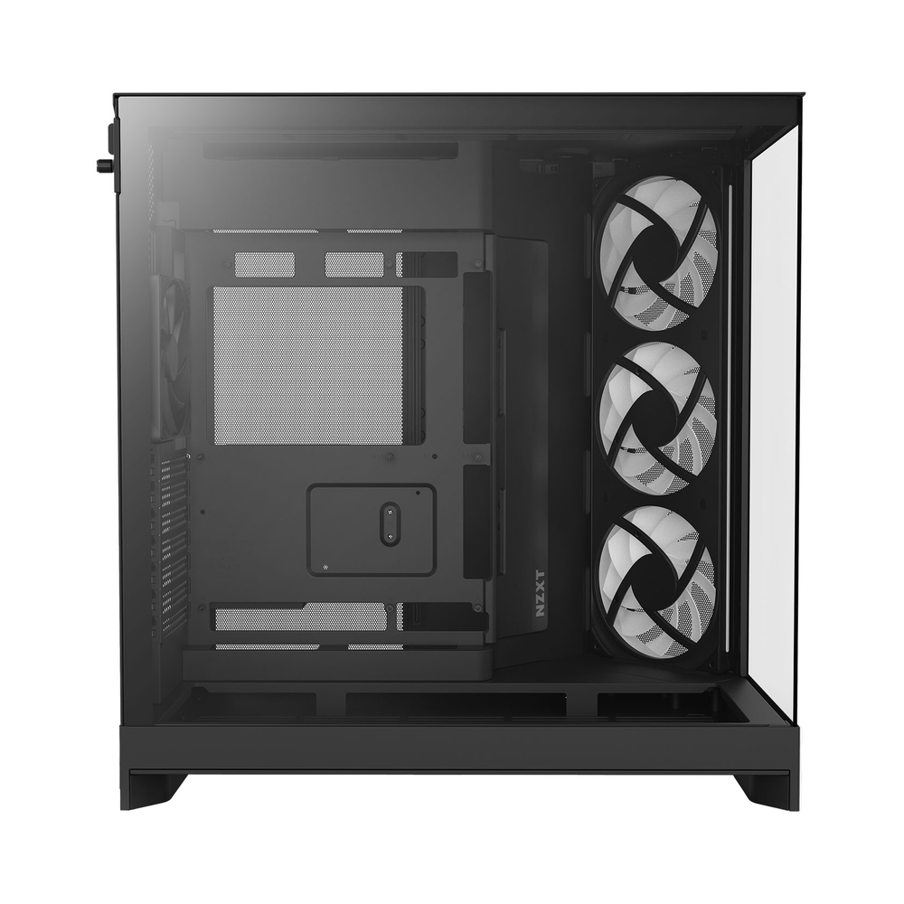 NZXT H9 Flow Large Dual-Chamber Mid-Tower ATX Airflow Case, Dark Tinted Tempered Glass Side Window, 3 x F140Q (CV) Fans, 1 x F120Q (CV) Fan, Full-Size GPU Support, USB 3.2 Gen2x2, White, 1 Year Warranty | CM-H92FB-01