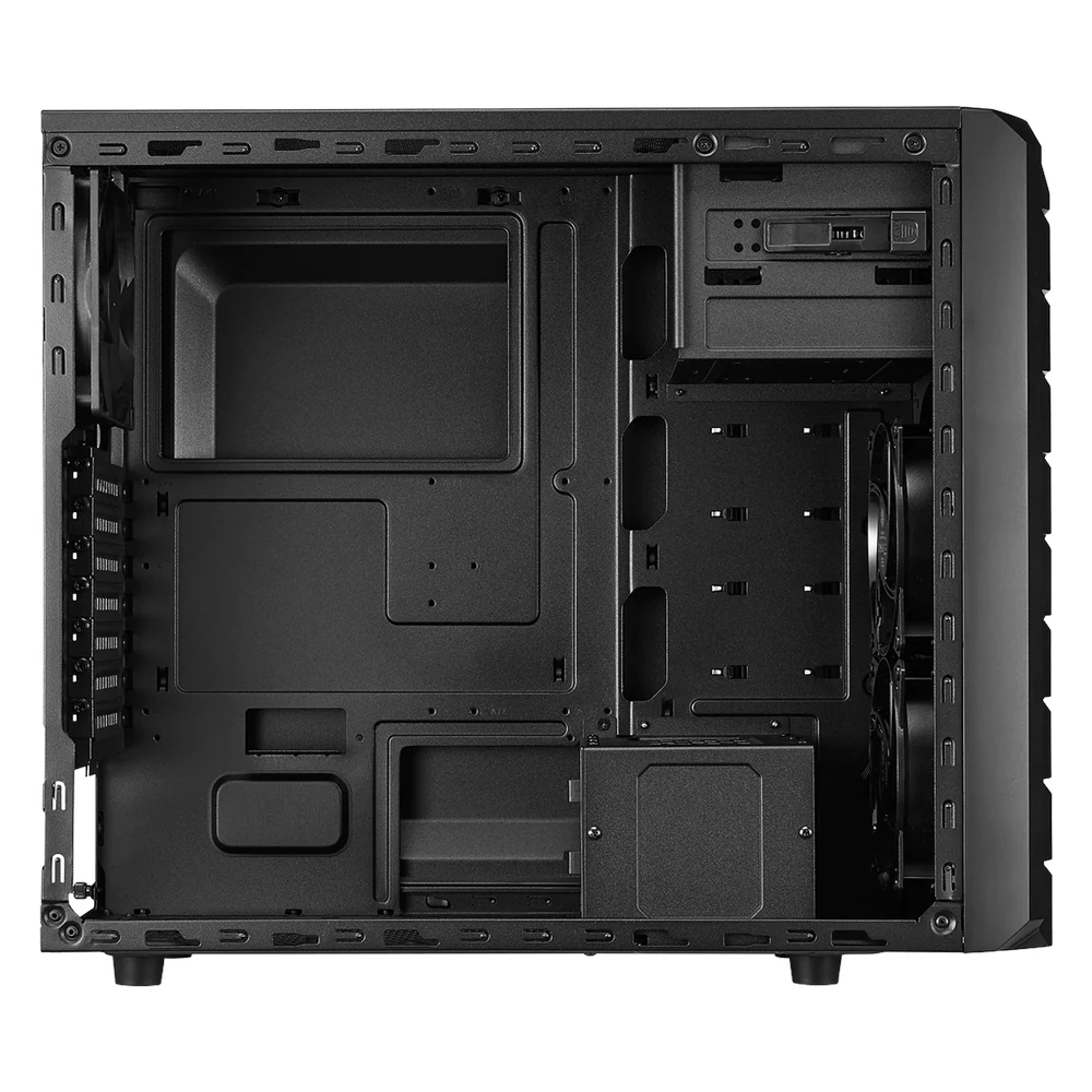 Cooler Master CMP500 Elite V3 Mid Tower PC Casing, Side Window, 1 x Pre-installed 120mm Rear Fan, USB 3.0 & USB 2.0, Black, 1 Year Warranty | CMP-500-1NWRA60