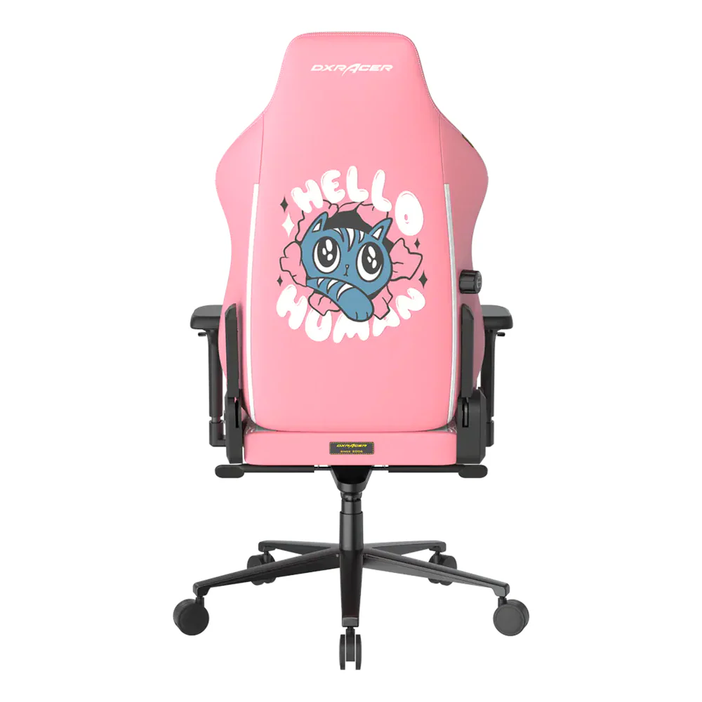 كرسي الألعاب DXRacer Craft Halo Cat Edition، أسطوانة رفع بالغاز من الفئة 4، دعم مدمج لأسفل الظهر ثنائي الأبعاد، قاعدة ألومنيوم، عجلات دوارة من البولي يوريثان مقاس 60 ملم، قابل للتعديل بالكامل، وردي، ضمان لمدة سنة | CRA-PR008-P-H1