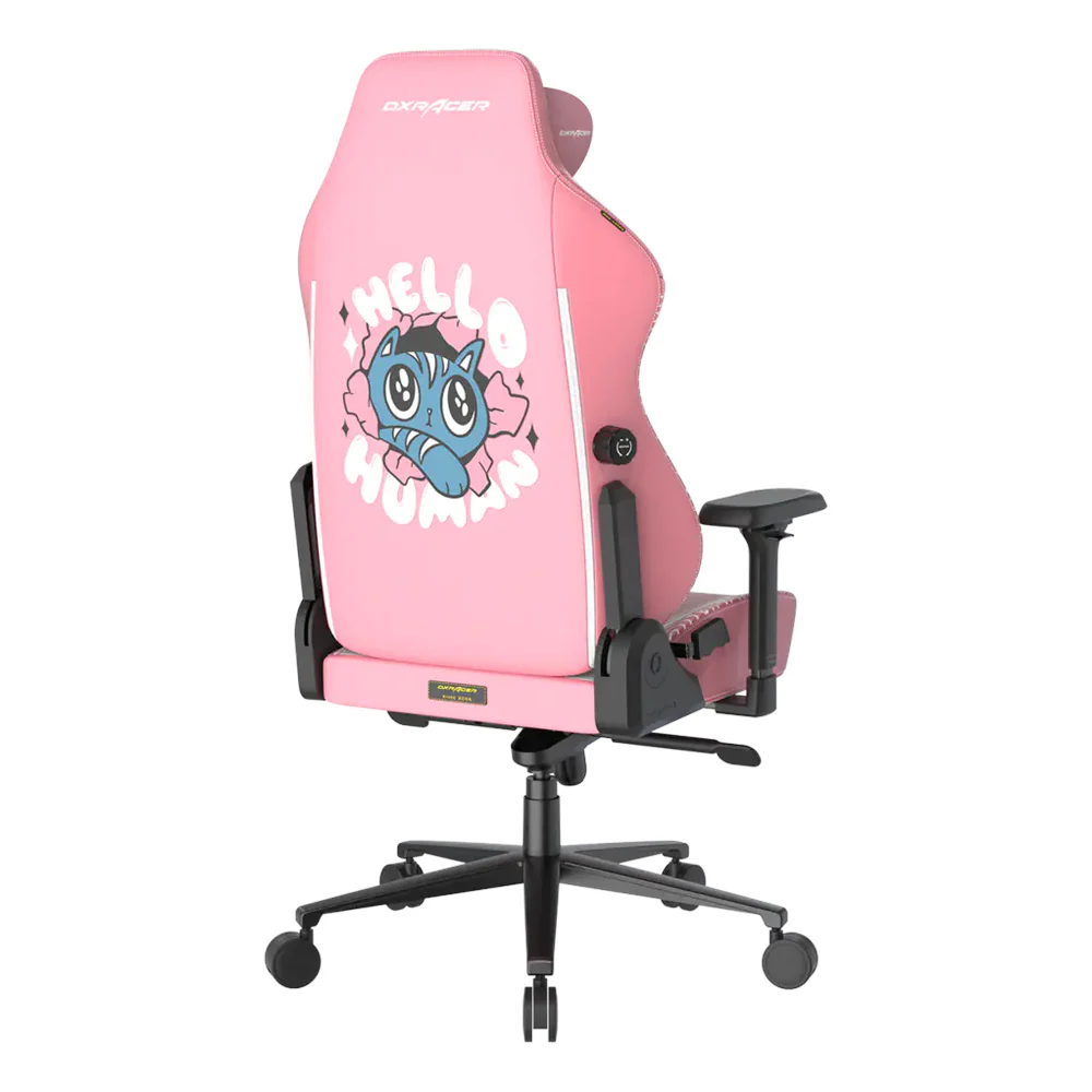 كرسي الألعاب DXRacer Craft Halo Cat Edition، أسطوانة رفع بالغاز من الفئة 4، دعم مدمج لأسفل الظهر ثنائي الأبعاد، قاعدة ألومنيوم، عجلات دوارة من البولي يوريثان مقاس 60 ملم، قابل للتعديل بالكامل، وردي، ضمان لمدة سنة | CRA-PR008-P-H1