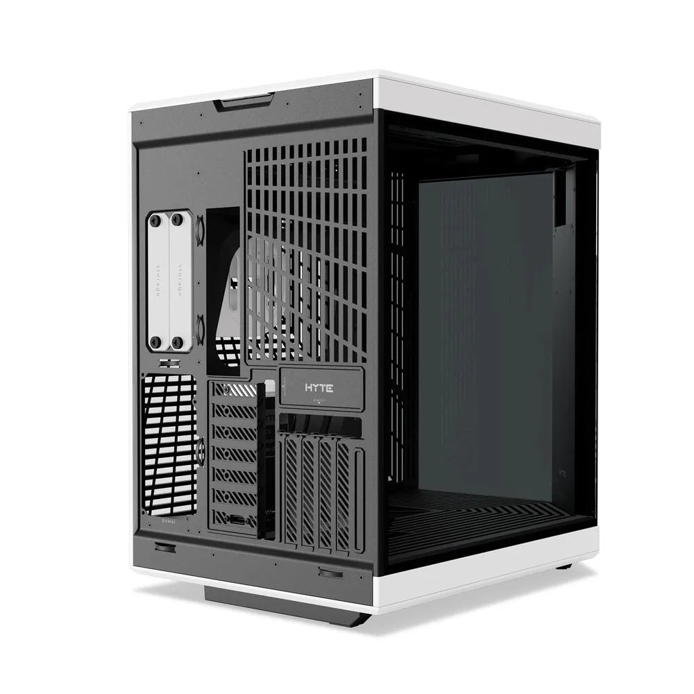 Hyte Y70 Touch Infinite Dual Chamber Mid-Tower ATX Case, 3-Piece Panoramic Glass, 14.9" Integrated IPS Touchscreen Display, 422mm GPU Support, USB 3.2 Gen 2, Panda (Black & White), 1 Year Warranty | CS-HYTE-Y70TI-WB