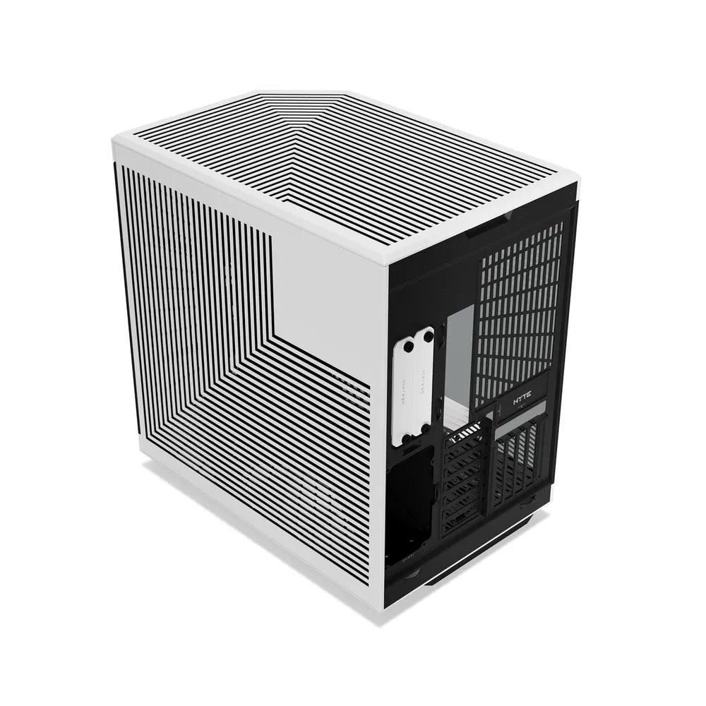 Hyte Y70 Touch Infinite Dual Chamber Mid-Tower ATX Case, 3-Piece Panoramic Glass, 14.9" Integrated IPS Touchscreen Display, 422mm GPU Support, USB 3.2 Gen 2, Panda (Black & White), 1 Year Warranty | CS-HYTE-Y70TI-WB