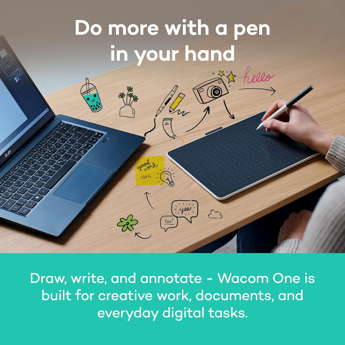 Wacom One Pen Tablet Medium Size, 1 Year Warranty | CTC6110WLW1B