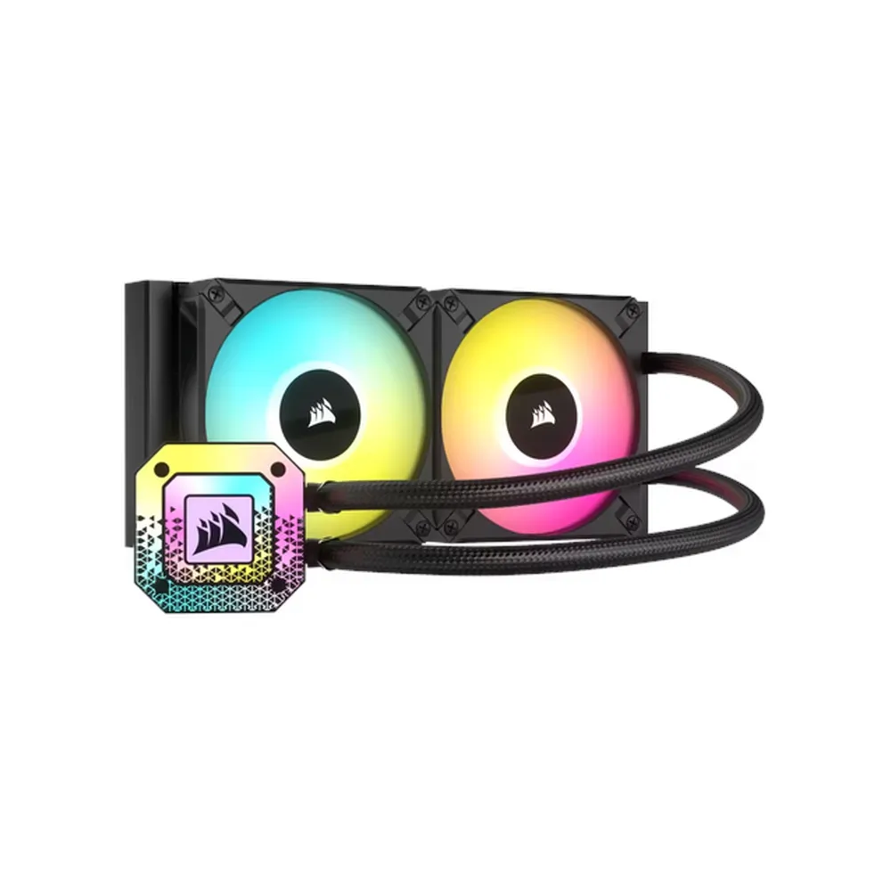 مبرد سائل كورسير آي كيو H100i إيليت كابيلكس إكس تي شامل الكل في واحد بتقنية RGB، رادياتير 240 مم، يدعم مقابس Intel و AMD، لون أسود، ضمان لمدة سنة | CW-9060068-WW
