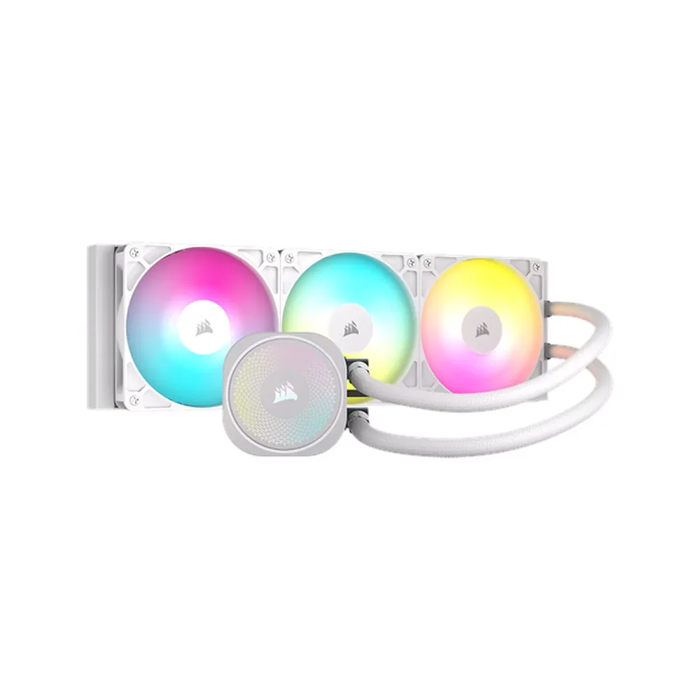 Corsair NAUTILUS 360 RS ARGB AIO Liquid Cooler, Supports Intel, AMD Sockets, White, 1 Year Warranty | CW-9060095-WW
