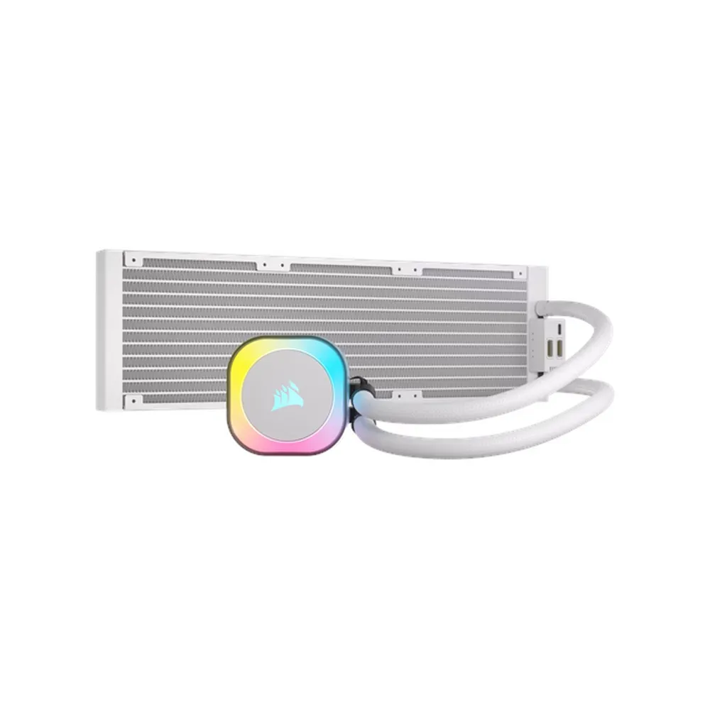 مبرد سائل Corsair iCUE Link H150i RGB AIO، رادياتير 360 مم، يدعم مقابس Intel و AMD، أبيض، ضمان سنة واحدة | CW-9061006-WW