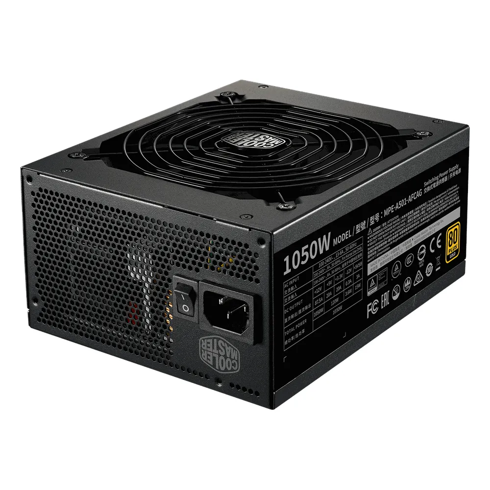 Cooler Master MWE Gold V2 Power Supply, 1050W, Fully Modular, ATX Form Factor, RTX Ready, 140mm Silent Fan, 1 Year Warranty | MPE-A501-AFCAG-3EUK