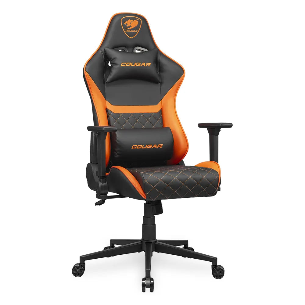 Cougar Armor One V2 Gaming Chair, Premium PVC Leather, 4D Folding Armrests, Classic High-Back Design, Extra Storage Pocket, 155º Reclining, Piston Lift Height Adjustment, 120 kg Weight Limit, Black & Orange, 1 Year Warranty | 3MAO2ORB-0001