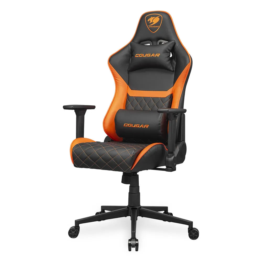 Cougar Armor One V2 Gaming Chair, Premium PVC Leather, 4D Folding Armrests, Classic High-Back Design, Extra Storage Pocket, 155º Reclining, Piston Lift Height Adjustment, 120 kg Weight Limit, Black & Orange, 1 Year Warranty | 3MAO2ORB-0001