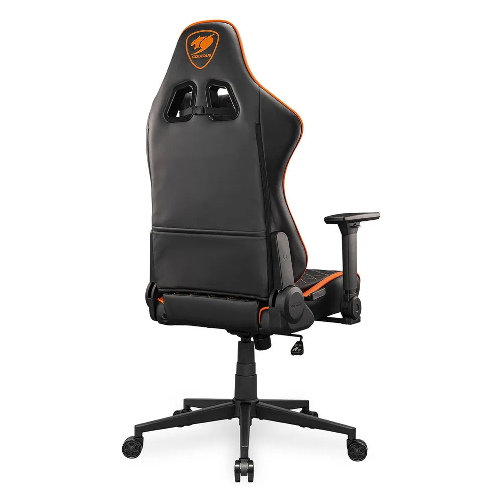 Cougar Armor One V2 Gaming Chair, Premium PVC Leather, 4D Folding Armrests, Classic High-Back Design, Extra Storage Pocket, 155º Reclining, Piston Lift Height Adjustment, 120 kg Weight Limit, Black & Orange, 1 Year Warranty | 3MAO2ORB-0001