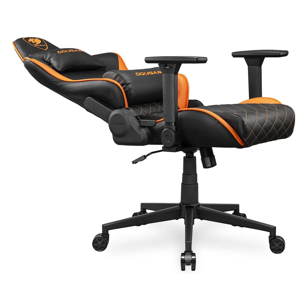 Cougar Armor One V2 Gaming Chair, Premium PVC Leather, 4D Folding Armrests, Classic High-Back Design, Extra Storage Pocket, 155º Reclining, Piston Lift Height Adjustment, 120 kg Weight Limit, Black & Orange, 1 Year Warranty | 3MAO2ORB-0001