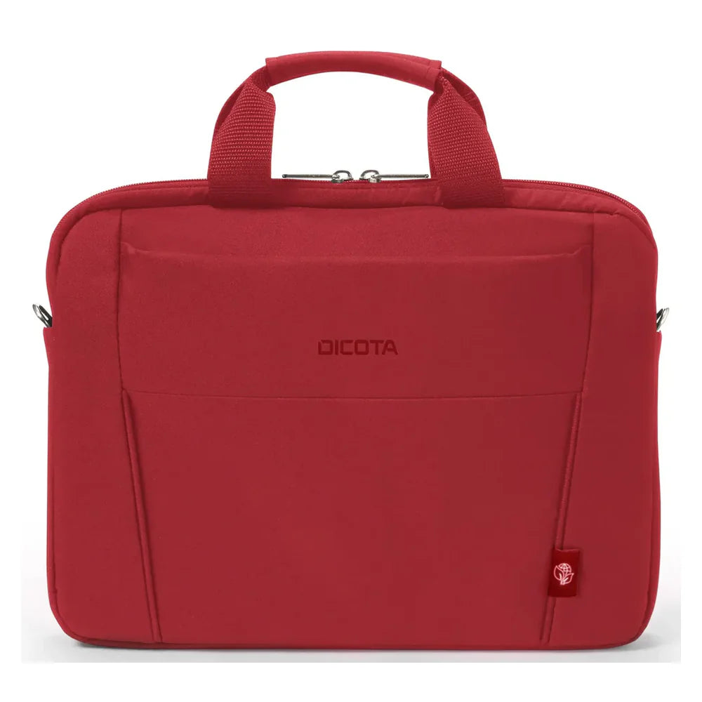 Dicota Slim Case Base Laptop Topload Bag, Fits up to 14.1" Laptops, Padded Main Compartment, Front Pocket, Red, 1 Year Warranty | D31306