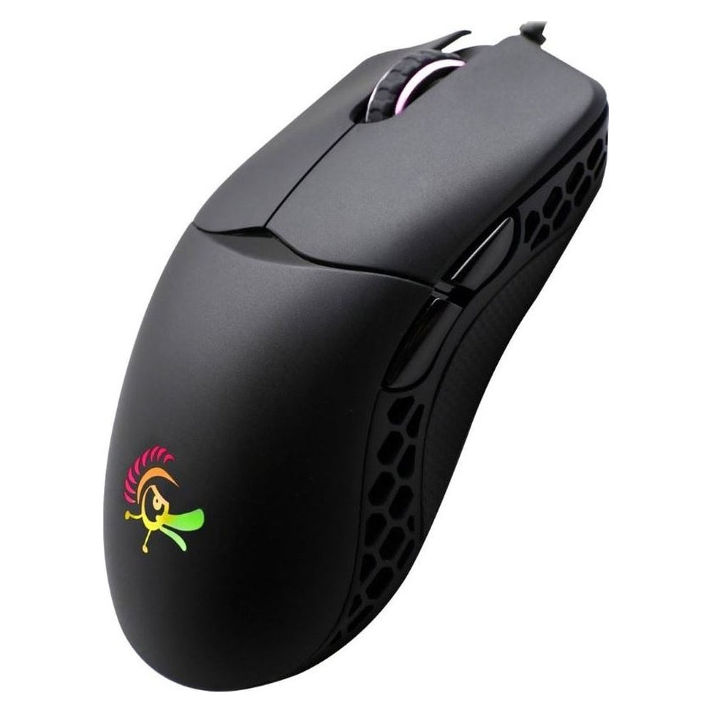 ماوس ألعاب Ducky Feather سلكي RGB، مستشعر بصري PixArt PMW3389DM، معدل اقتراع 1000 هرتز، مفاتيح Huano دقيقة، 7 أزرار قابلة للبرمجة، تصميم متماثل، أسود، ضمان لمدة عام | DMFE20O-OAAPA7