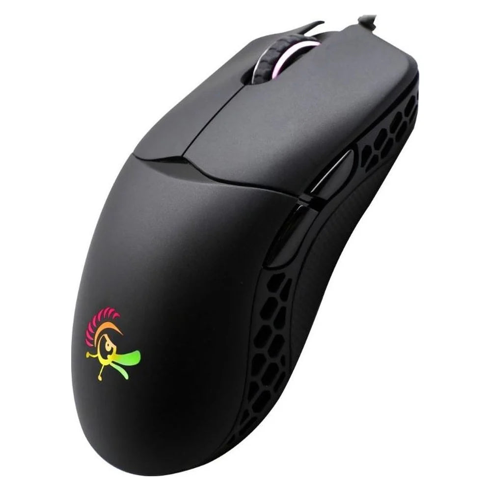 Ducky Feather Wired R GB Gaming Mouse, PixArt PMW3389DM Optical Sensor, 1000 Hz Polling Rate, Huano Micro Switches, 7 x Programmable Buttons, Symmetrical Design, Black, 1 Year Warranty | DMFE20O-OAAPA7