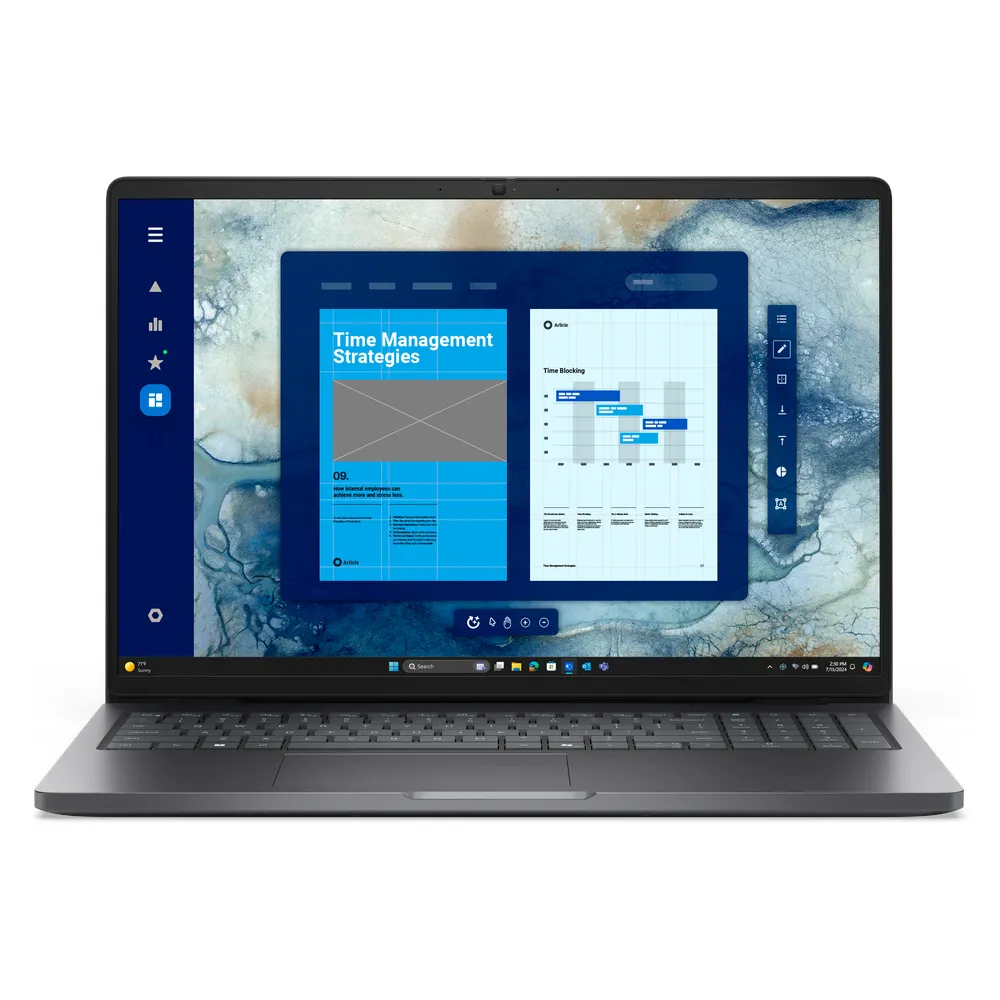 Dell Pro 16 PC16250 Laptop, Intel Core Ultra 7 265U Processor, 16GB RAM, 1TB SSD, 16" FHD Display, DOS, English & Arabic Keyboard, 1 Year Warranty | Dell-PRO16P-16-1T-DOS