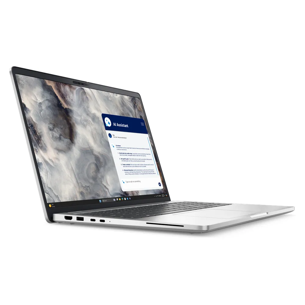 Dell Pro 16 Laptop PC16250, Intel Core Ultra 7 255U Processor, 8GB RAM, 512GB SSD, 16" FHD+ Display, DOS, English Keyboard, 1 Year Warranty | D-PRO-16-PC16250-U7
