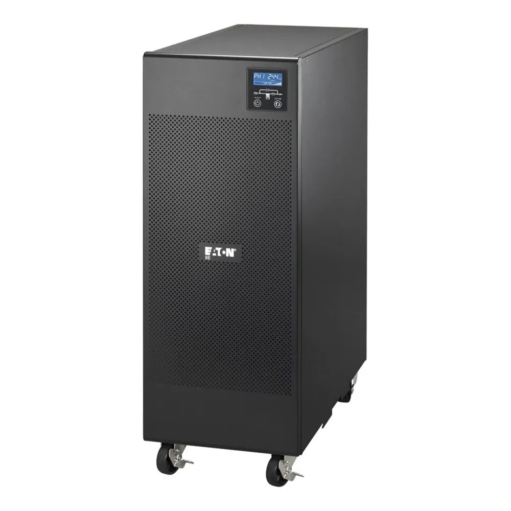 Eaton 9E UPS، 10 كيلو فولت أمبير، 8 كيلو واط، عامل شكل برجي، شكل موجة خرج جيبية، تحويل مزدوج عبر الإنترنت، شاشة LCD، بطارية رصاص حمضية محكمة الغلق، ضمان سنة واحدة | 9E10KI