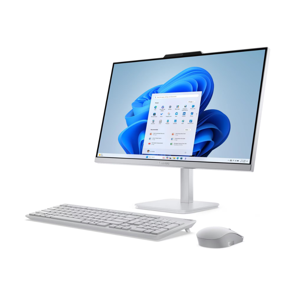 Lenovo A100 All-in-One Desktop All-in-One Desktop – Intel Core i3-N305 Processor, 8 GB RAM, 512 GB SSD, 23.8" (1920x1080) FHD Display, DOS, Cloud Grey, English Keyboard, 1 Year Warranty | F0J60043PS