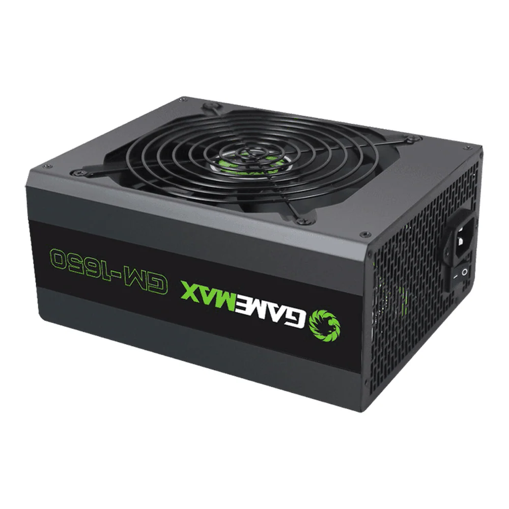 GameMax GM1650 Mining 80 Plus Gold Power Supply, 1650W, ATX, 140mm Fan, Double Forward Technology, Black, 1 Year Warranty | GM-GM1650-MINING