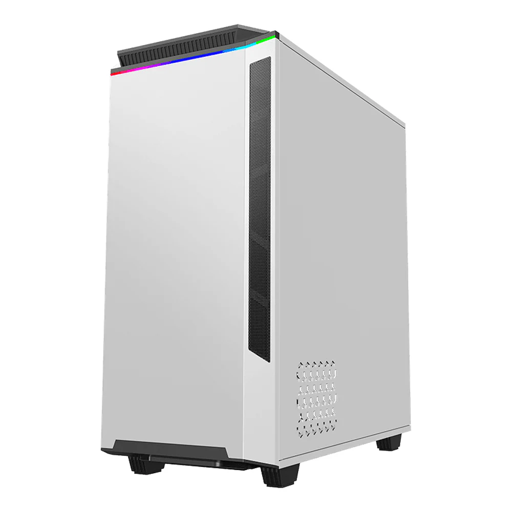 Gamemax Paladin T801 AR GB ATX PC Case, Tempered Glass Side Panel, 1 x AR GB 12cm Rainbow Fan, 360mm GPU Support, USB 3.1 Gen 1, White, 1 Year Warranty | GM-T801-PAL-WH