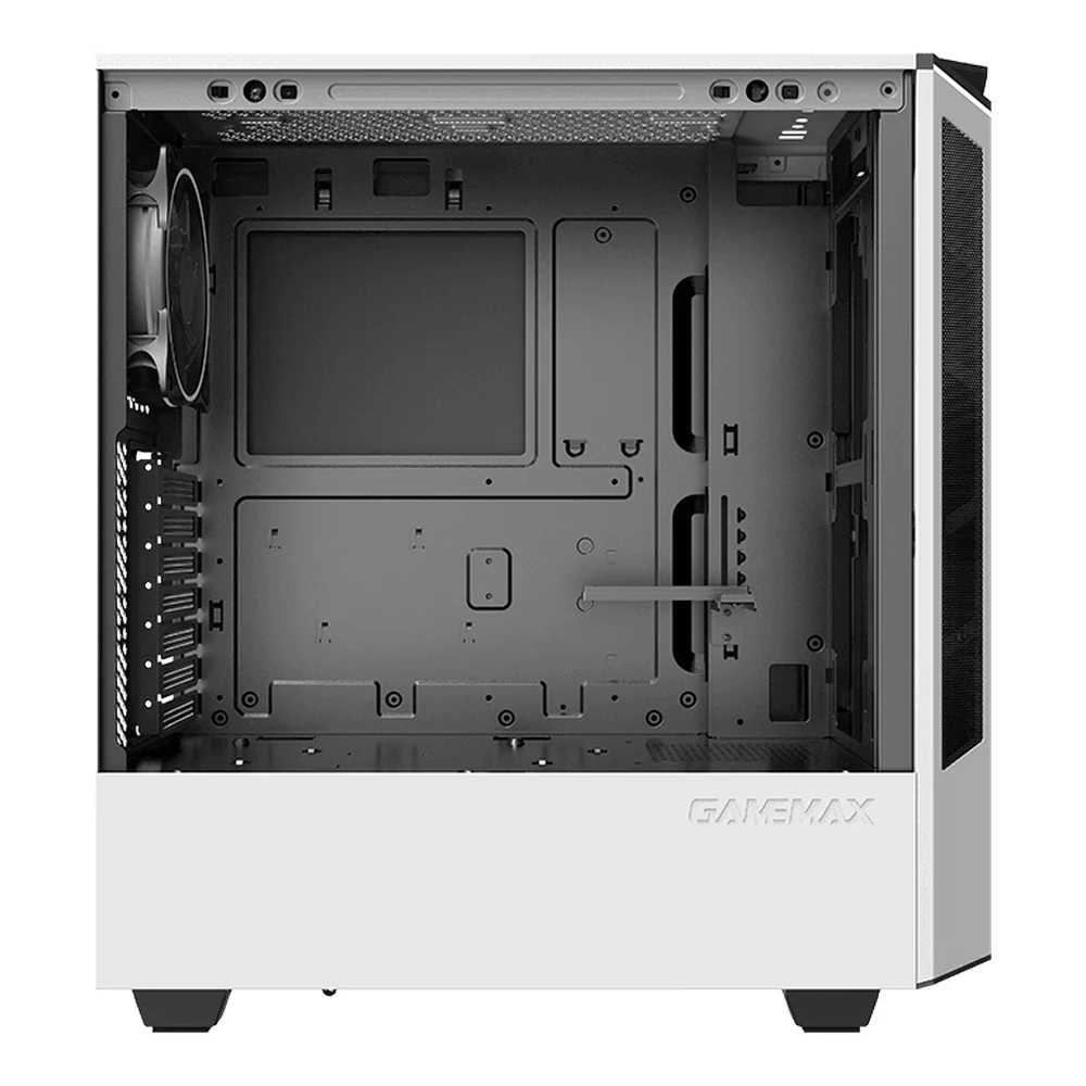 Gamemax Paladin T801 AR GB ATX PC Case, Tempered Glass Side Panel, 1 x AR GB 12cm Rainbow Fan, 360mm GPU Support, USB 3.1 Gen 1, White, 1 Year Warranty | GM-T801-PAL-WH