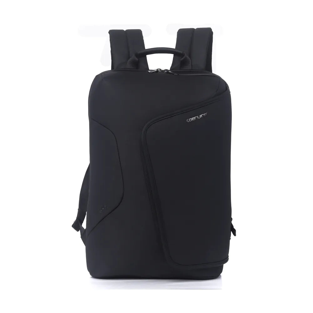 Genuine Rock Laptop Backpack, Fits up to 16” Laptops, High-Quality Polyester, Water-Resistant Fabric, Carry Strap, Black, 1 Year Warranty | GN-B230817BK