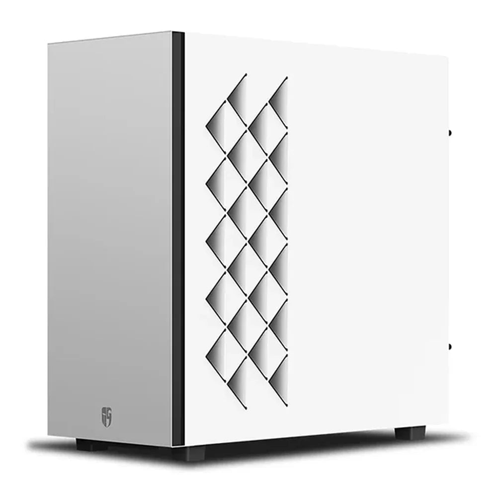DeepCool Gamer Storm Macube 550 Full Tower PC Casing, Tempered Glass Side Panel with Aluminum Plate, 1 x Pre-installed 120mm Fan, USB 3.0, White, 1 Year Warranty | GS-ATX-MACUBE550-WHGO