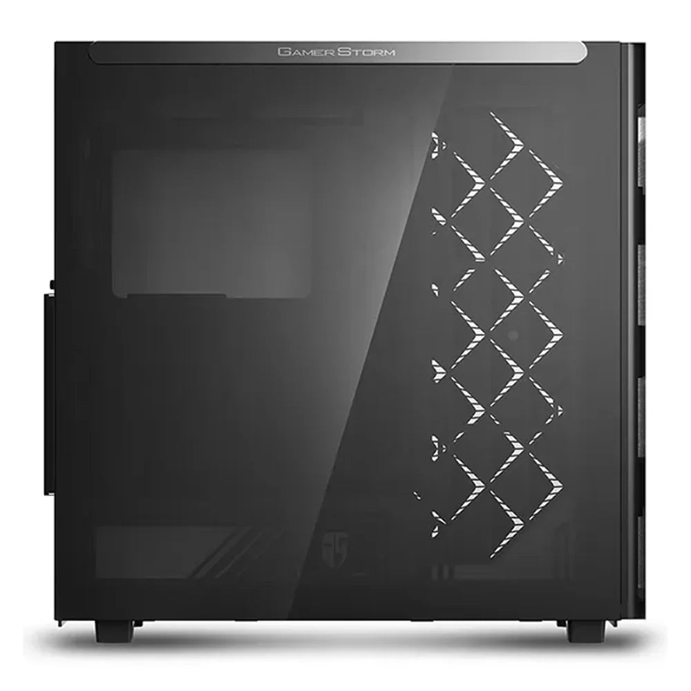 DeepCool Gamer Storm Macube 550 Full Tower PC Casing, Tempered Glass Side Panel with Aluminum Plate, 1 x Pre-installed 120mm Fan, USB 3.0, White, 1 Year Warranty | GS-ATX-MACUBE550-WHGO