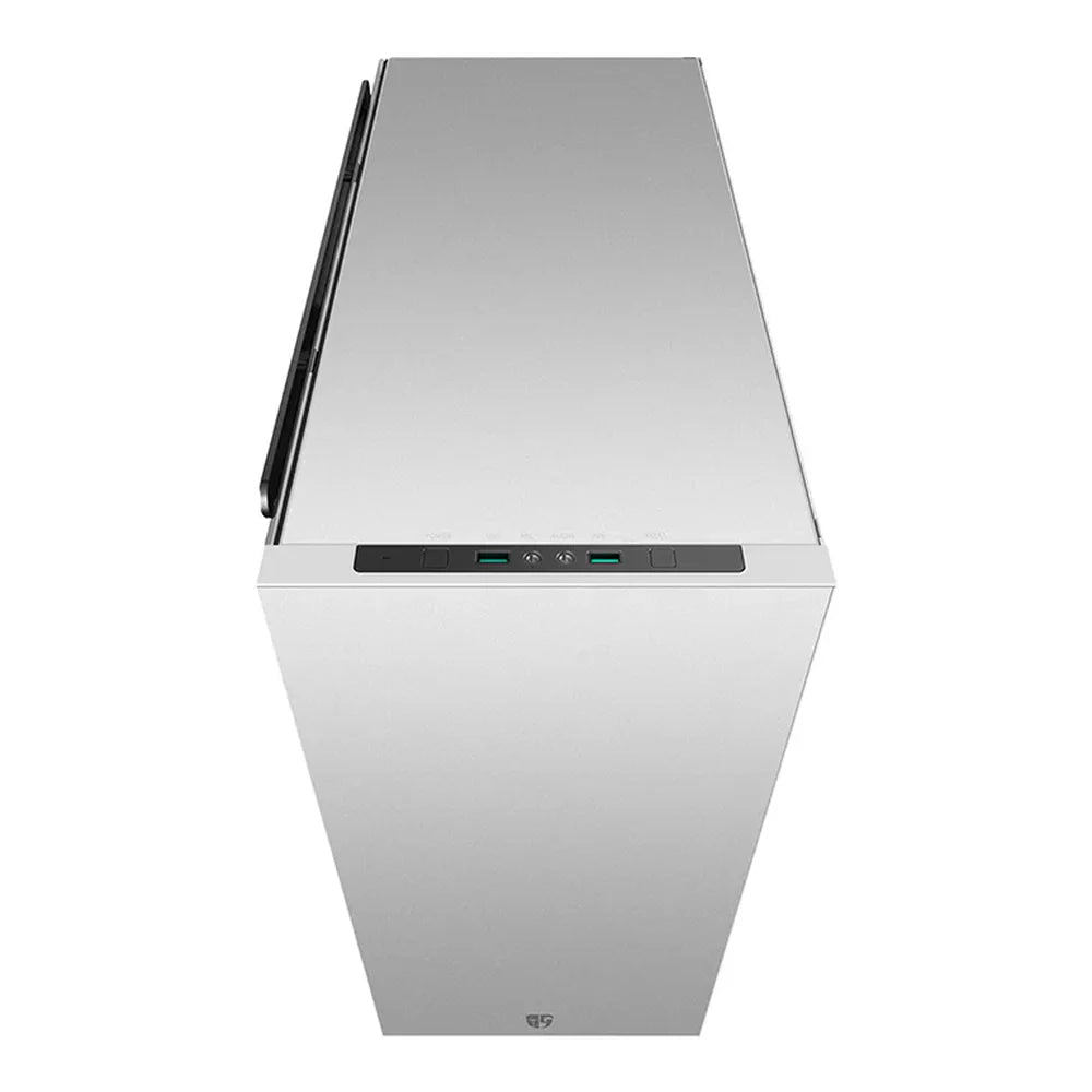 DeepCool Gamer Storm Macube 550 Full Tower PC Casing, Tempered Glass Side Panel with Aluminum Plate, 1 x Pre-installed 120mm Fan, USB 3.0, White, 1 Year Warranty | GS-ATX-MACUBE550-WHGO