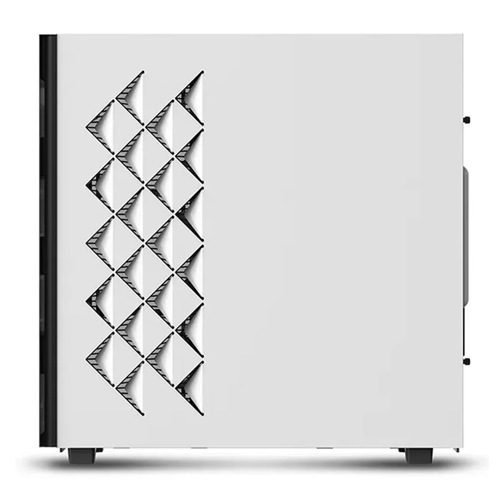 DeepCool Gamer Storm Macube 550 Full Tower PC Casing, Tempered Glass Side Panel with Aluminum Plate, 1 x Pre-installed 120mm Fan, USB 3.0, White, 1 Year Warranty | GS-ATX-MACUBE550-WHGO