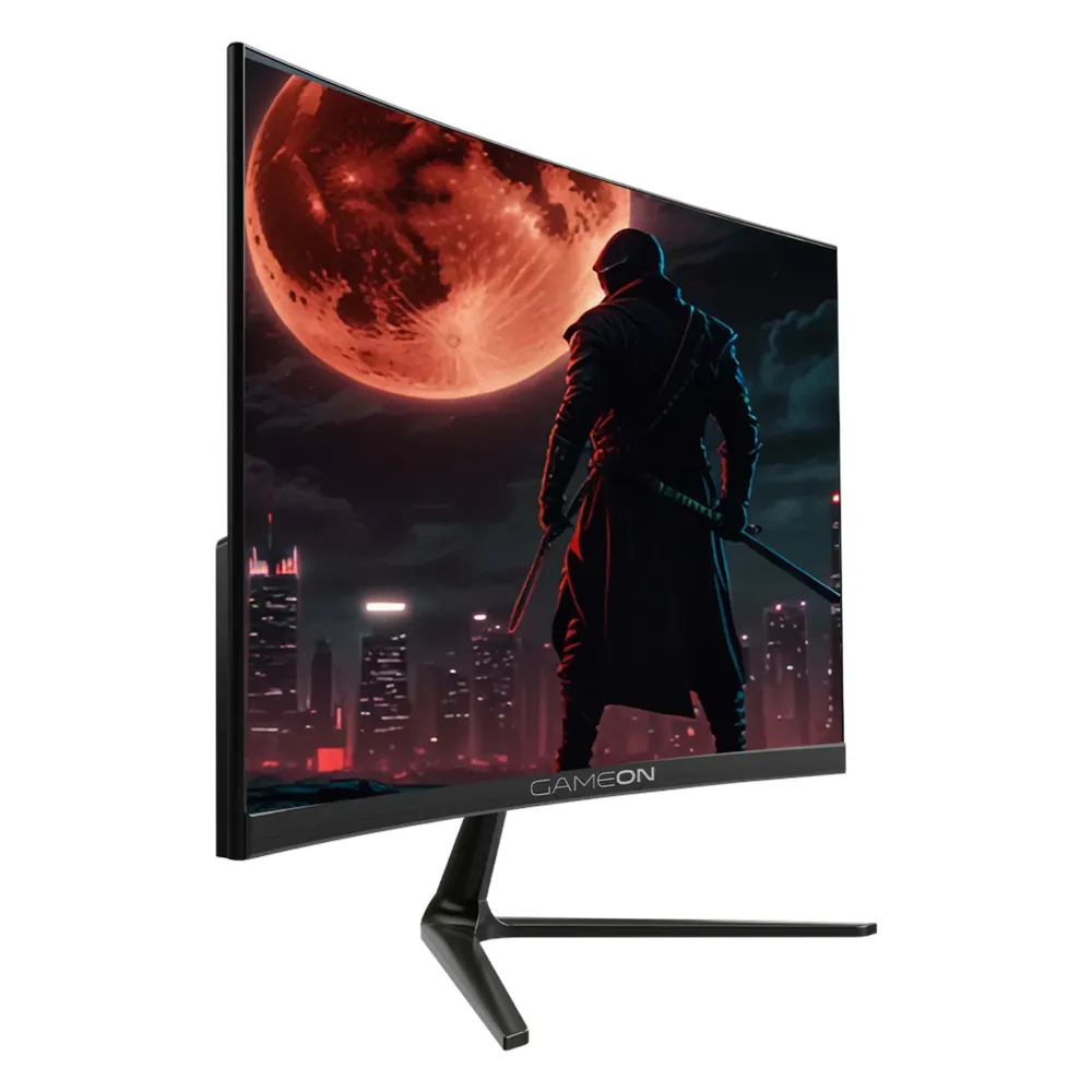 شاشة الألعاب المنحنية GameOn GOC24F180VA، 24 بوصة بدقة FHD (1920 × 1080)، 180 هرتز، مضادة للتوهج، وقت استجابة 0.5 مللي ثانية (MPRT)، HDMI، منفذ DisplayPort، حامل قابل للتعديل بالإمالة، أسود، ضمان لمدة عام | GOC24F180VA