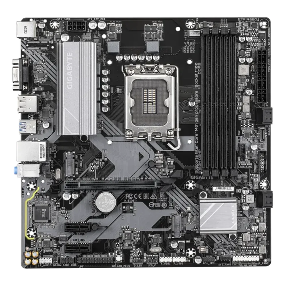 Gigabyte B760M D3HP Motherboard, LGA1700 Socket, mATX Form Factor, DDR5 Ram, PCIe 4.0, HDMI, DisplayPort, D-Sub, Realtek GbE Ethernet, 1 Year Warranty | B760M-D3HP