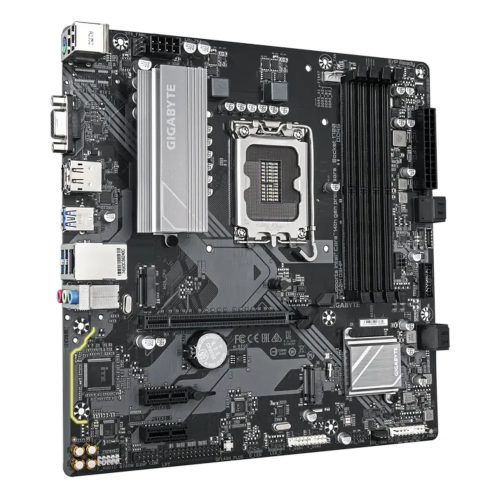 Gigabyte B760M D3HP Motherboard, LGA1700 Socket, mATX Form Factor, DDR5 Ram, PCIe 4.0, HDMI, DisplayPort, D-Sub, Realtek GbE Ethernet, 1 Year Warranty | B760M-D3HP