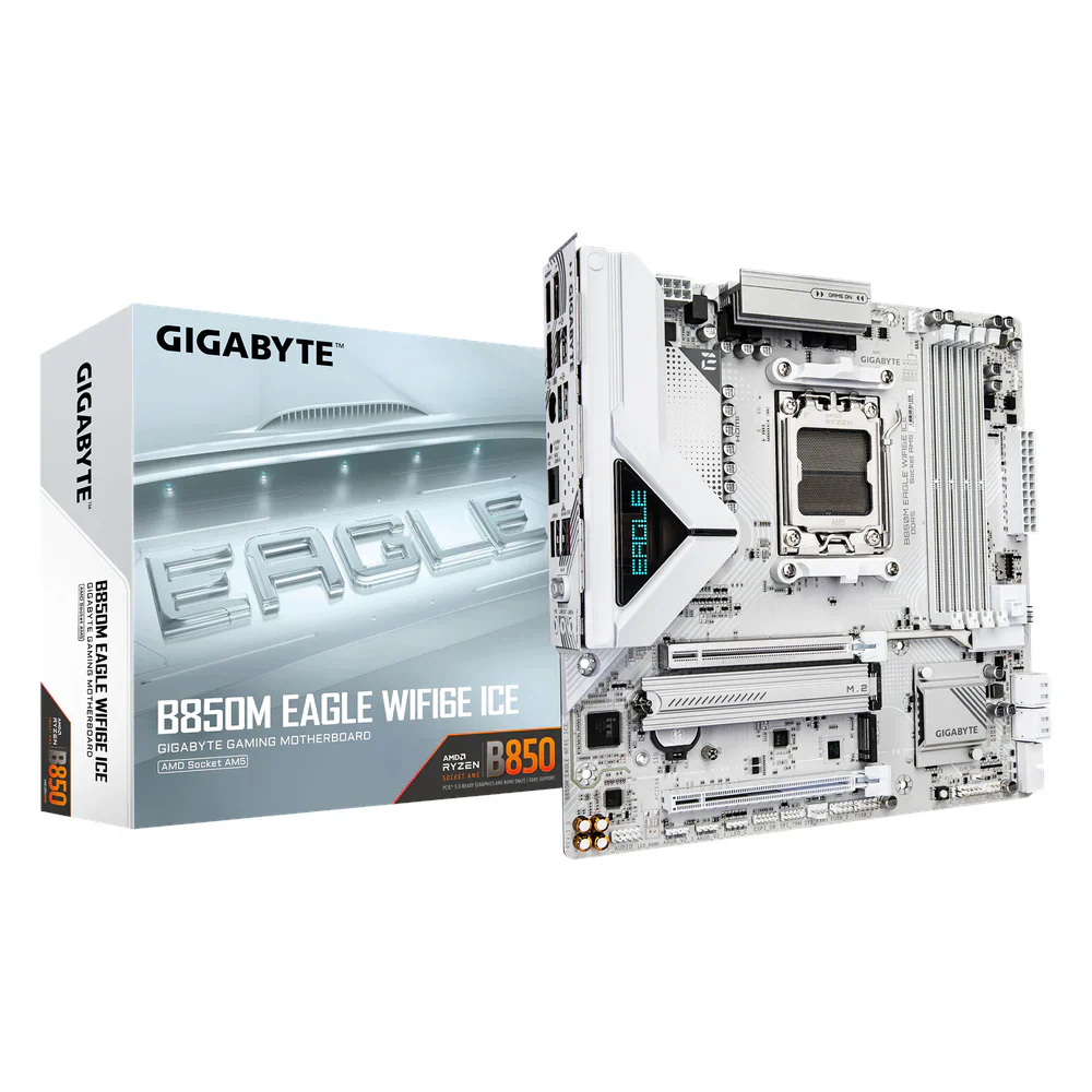 Gigabyte-B850M-EAGLE-WIFI6E-ICE-WHITE-Motherboard-B850M-EAGLE-WF6E-ICE