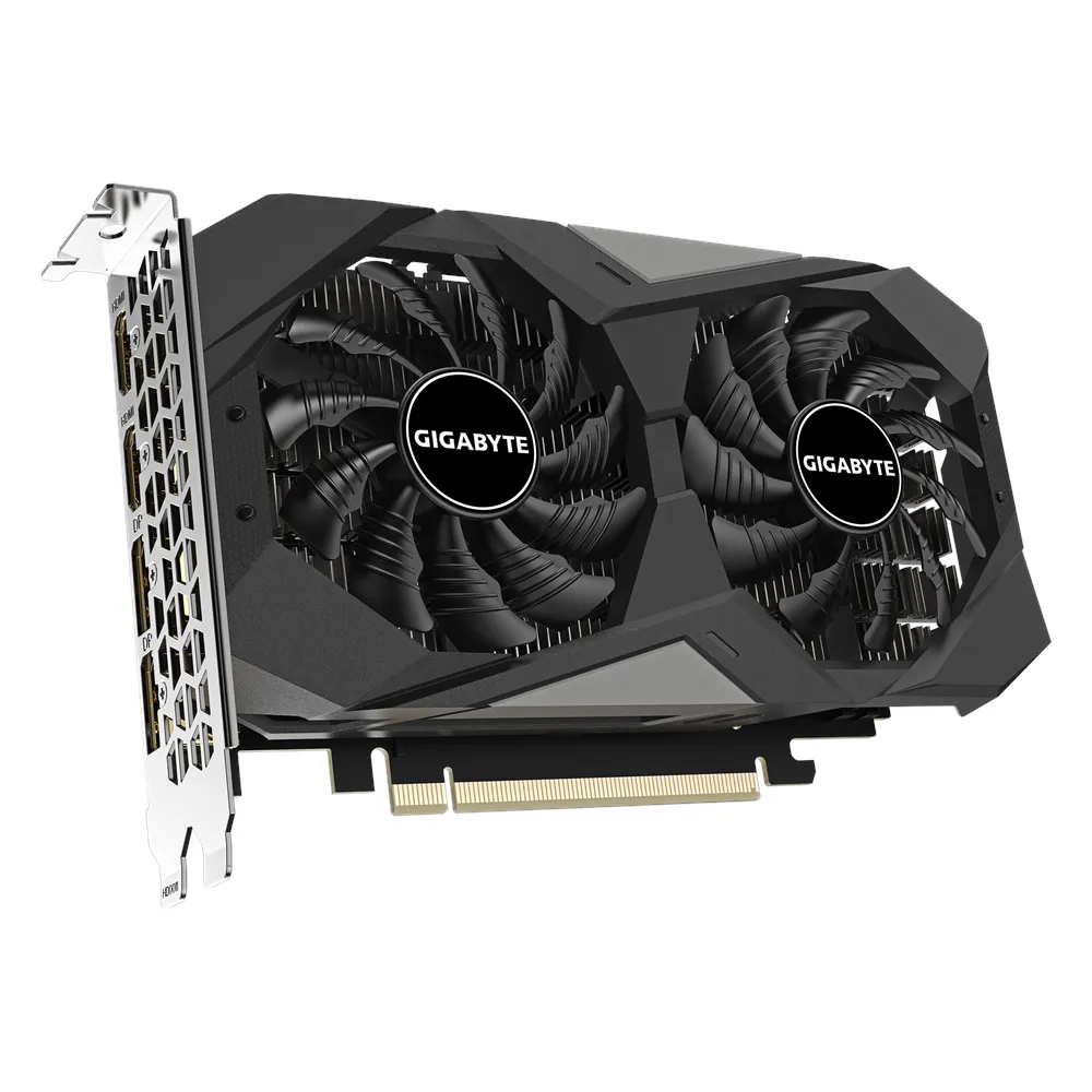 Gigabyte WINDFORCE OC V2 GeForce RTX 3050 Graphics Card, GDDR6 6GB 96-bit Memory, HDMI 2.1a & DP 1.4a Outputs, PCI Express 4.0, 1477 MHz Core Clock, 14000 Mhz Memory Clock, Dual Fan Windforce Cooling System, 1 Year Warranty | GV-N3050WF2OC-V2-6GD