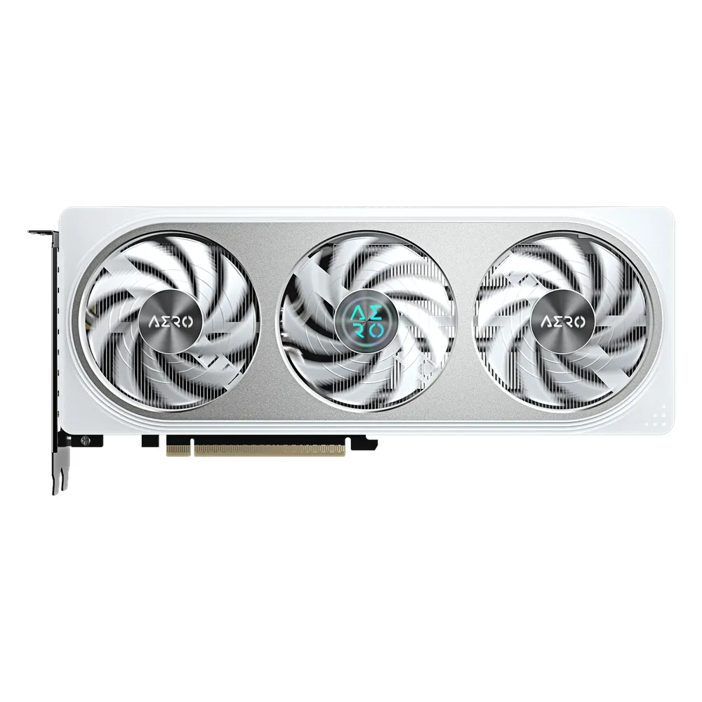 Gigabyte AERO OC GeForce RTX 5060 Graphics Card, GDDR7 8GB 128-bit Memory, HDMI 2.1b & DP 2.1b Outputs, PCI Express 5.0, 2595 MHz Core Clock, 28 Gbps Memory Clock, TrIple Windforce Hawk Fans, Dual BIOS, White, 1 Year Warranty | GV-N5060AERO-OC-8GD