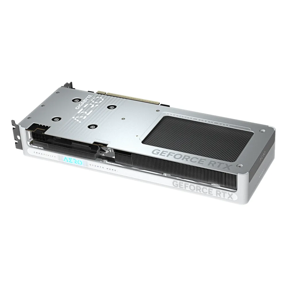 Gigabyte AERO OC GeForce RTX 5060 Graphics Card, GDDR7 8GB 128-bit Memory, HDMI 2.1b & DP 2.1b Outputs, PCI Express 5.0, 2595 MHz Core Clock, 28 Gbps Memory Clock, TrIple Windforce Hawk Fans, Dual BIOS, White, 1 Year Warranty | GV-N5060AERO-OC-8GD