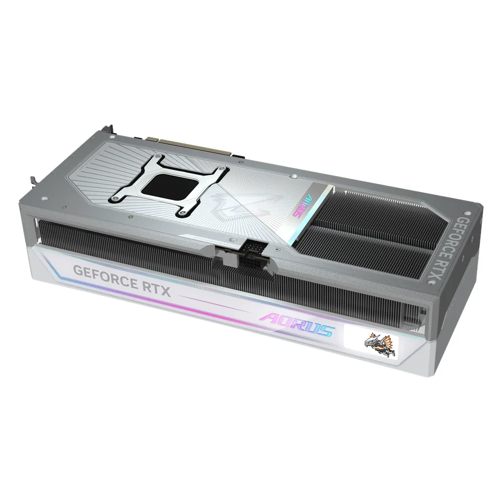 Gigabyte AORUS MASTER ICE GeForce RTX 5090 Graphics Card, GDDR7 32GB 512-bit Memory, HDMI 2.1b & DP 2.1b Outputs, PCI Express 5.0, 2655 MHz Core Clock, 28 Gbps Memory Clock, Triple Windforce Hawk Fans, LCD Edge View, RGB Halo, Dual BIOS, White, 1 Year