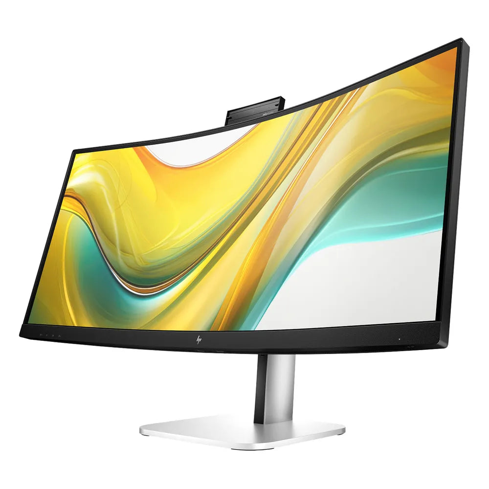 شاشة مؤتمرات منحنية HP الفئة 5 Pro USB-C، دقة WQHD مقاس 34 بوصة (3440 × 1440)، 100 هرتز، مقاومة للتوهج، زمن استجابة 5 مللي ثانية (GTG)، كاميرا ويب ومكبرات صوت مدمجة، USB-C، HDMI، DisplayPort، حامل قابل للتعديل بالكامل، أسود، ضمان لمدة 3 سنوات | 9E0Z2AS