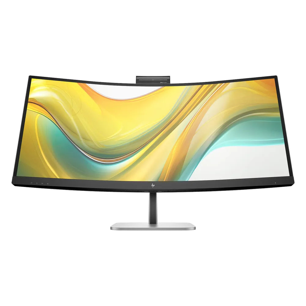 شاشة مؤتمرات منحنية HP الفئة 5 Pro USB-C، دقة WQHD مقاس 34 بوصة (3440 × 1440)، 100 هرتز، مقاومة للتوهج، زمن استجابة 5 مللي ثانية (GTG)، كاميرا ويب ومكبرات صوت مدمجة، USB-C، HDMI، DisplayPort، حامل قابل للتعديل بالكامل، أسود، ضمان لمدة 3 سنوات | 9E0Z2AS
