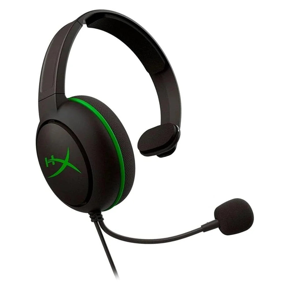 سماعة رأس HyperX CloudX Chat Gaming Xbox، أسود/أخضر، ضمان لمدة سنة واحدة | HX-HSCCHX-BK/WW