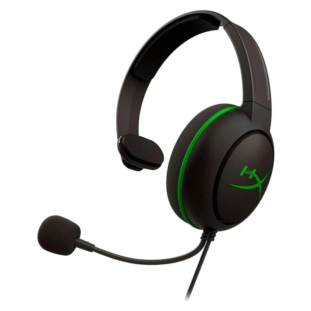 سماعة رأس HyperX CloudX Chat Gaming Xbox، أسود/أخضر، ضمان لمدة سنة واحدة | HX-HSCCHX-BK/WW