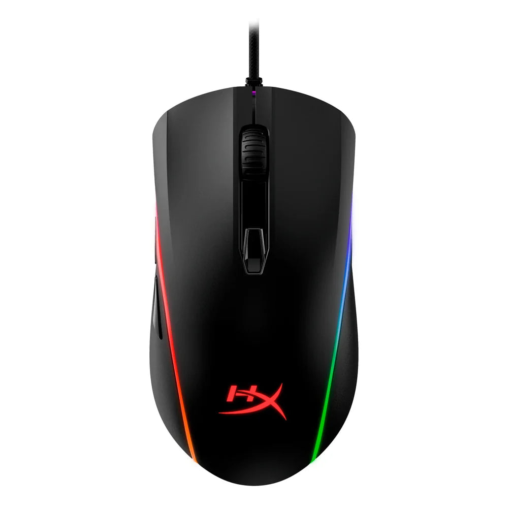 HyperX Pulsefire Surge Wired R GB Gaming Mouse, 16000 DPI Pixart PMW3389 Sensor, 1000 Hz Polling Rate, 6 Programmable Buttons, Omron Switches, Symmetrical Design, 2-zone R GB Lighting With 360° R GB Light Ring, Black, 1 Year Warranty | HX-MC002B