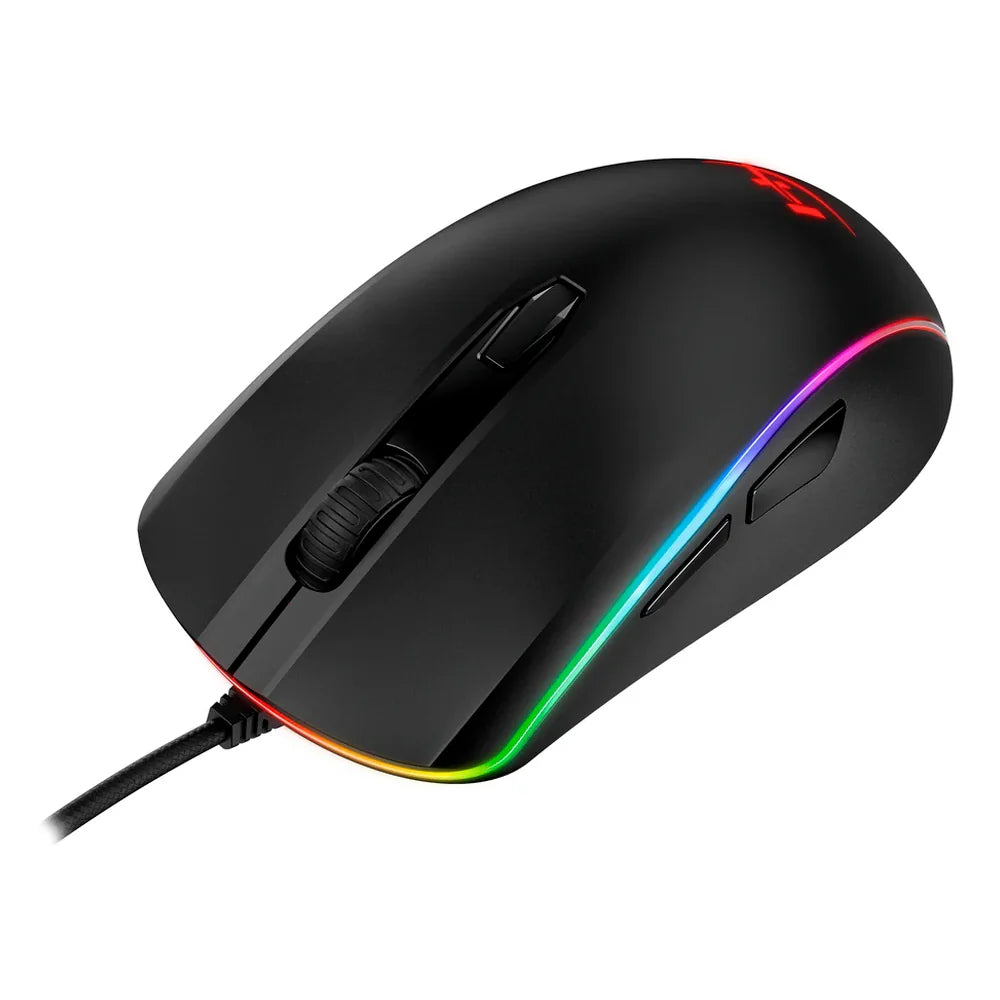 HyperX Pulsefire Surge Wired R GB Gaming Mouse, 16000 DPI Pixart PMW3389 Sensor, 1000 Hz Polling Rate, 6 Programmable Buttons, Omron Switches, Symmetrical Design, 2-zone R GB Lighting With 360° R GB Light Ring, Black, 1 Year Warranty | HX-MC002B