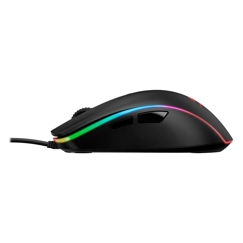 HyperX Pulsefire Surge Wired R GB Gaming Mouse, 16000 DPI Pixart PMW3389 Sensor, 1000 Hz Polling Rate, 6 Programmable Buttons, Omron Switches, Symmetrical Design, 2-zone R GB Lighting With 360° R GB Light Ring, Black, 1 Year Warranty | HX-MC002B