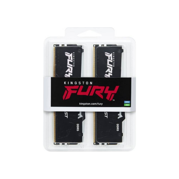 Kingston Fury Beast R GB Memory Kit, 64 GB (2x32 GB), DDR5 DRAM, 5600 MT/s, CL-40, Black, 1 Year Warranty | KF556C40BBAK2-64