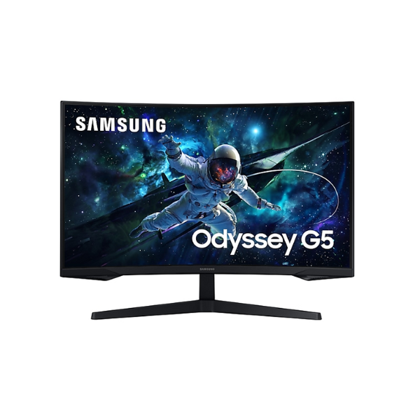 شاشة ألعاب منحنية سامسونج LS32CG552EMXUE 32 بوصة أوديسي G5 G55C QHD (2560 × 1440)، زمن استجابة 1 مللي ثانية، 165 هرتز، HDMI، منفذ عرض، إمالة، قابلة للتعديل، أسود، ضمان 3 سنوات | LS32CG552EMXUE