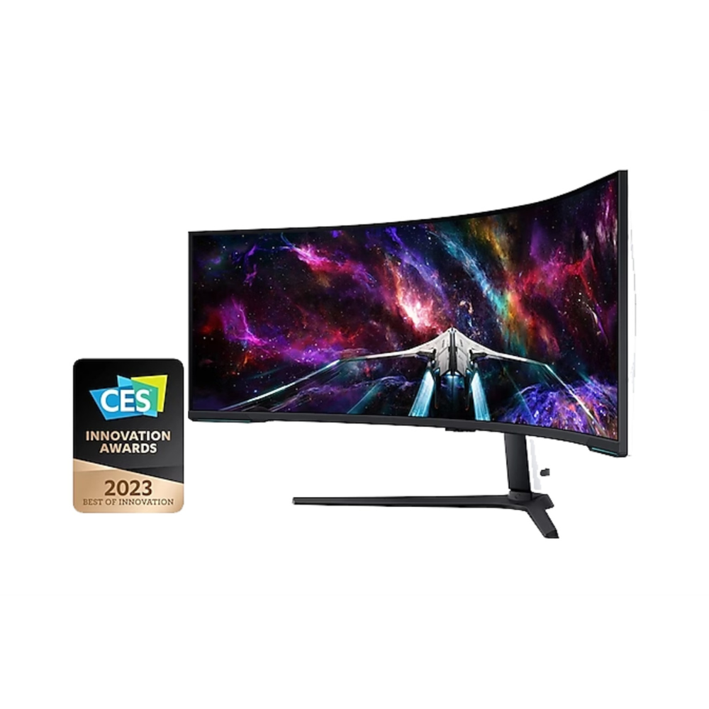 شاشة سامسونج أوديسي نيو جي 9 G95NC LS57CG952NMXUE مقاس 57 بوصة بدقة DUHD (7680 × 2160)، مقاومة للتوهج، HDMI، منفذ عرض، إمكانية تعديل الارتفاع/الدوران/الإمالة، ضمان لمدة سنة | LS57CG952NMXUE